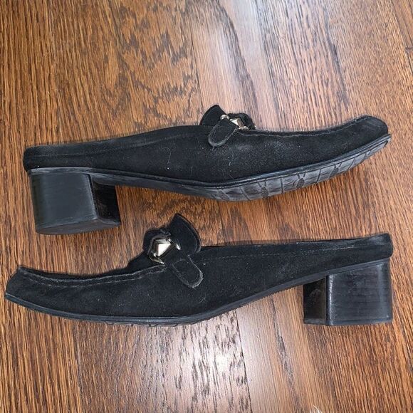 Stuart Weitzman black suede slide mules - Picture 7 of 9